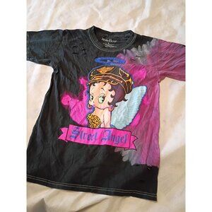 Betty Boop Street Angel Distressed Tie Dye Women's T-Shirt Small 17x24